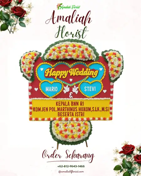 Papan Bunga Pernikahan Pacar